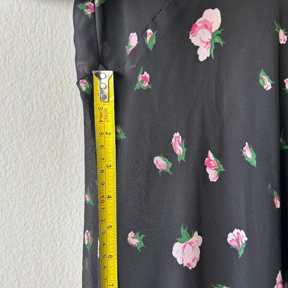 Betsey Johnson X Urban Outfitters Black Floral Flutter Sleeve Maxi Dress Size 4 - Picture 9 of 10
